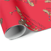 Moose Cute Funny Kerstmis Cadeaupapier (Rol Hoek)