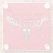 Moose Cute Funny Kerstmis Glazen Onderzetter (Achterkant)