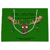 Moose Cute Funny Kerstmis Groot Cadeauzakje (Voorkant)