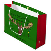 Moose Cute Funny Kerstmis Groot Cadeauzakje (Voorkant Gekanteld)