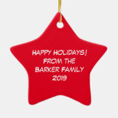 Moose Cute Funny Kerstmis Keramisch Ornament (Achterkant)