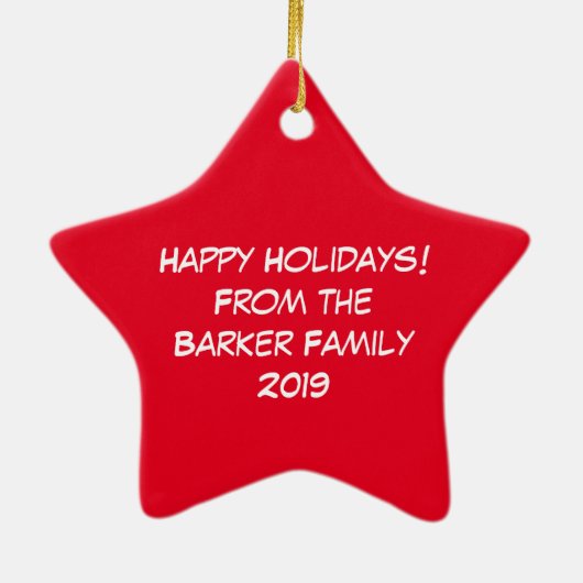 Moose Cute Funny Kerstmis Keramisch Ornament (Achterkant)