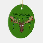 Moose Cute Funny Kerstmis Keramisch Ornament (Rechts)