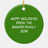 Moose Cute Funny Kerstmis Keramisch Ornament (Achterkant)