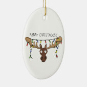 Moose Cute Funny Kerstmis Keramisch Ornament (Rechts)