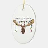 Moose Cute Funny Kerstmis Keramisch Ornament (Links)