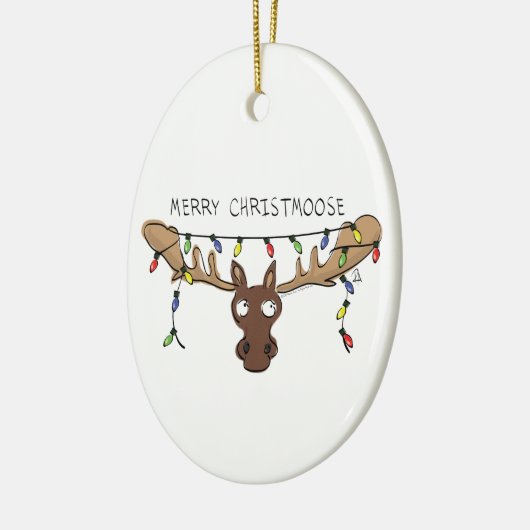 Moose Cute Funny Kerstmis Keramisch Ornament (Links)