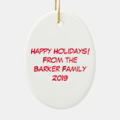 Moose Cute Funny Kerstmis Keramisch Ornament (Achterkant)