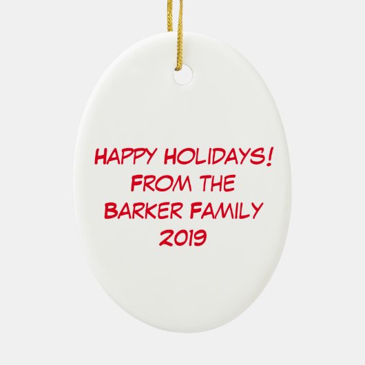 Moose Cute Funny Kerstmis Keramisch Ornament (Achterkant)