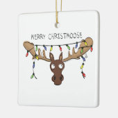 Moose Cute Funny Kerstmis Keramisch Ornament (Links)