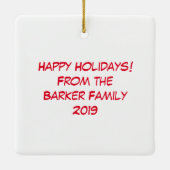 Moose Cute Funny Kerstmis Keramisch Ornament (Achterkant)