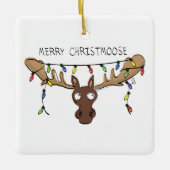Moose Cute Funny Kerstmis Keramisch Ornament (Voorkant)
