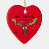 Moose Cute Funny Kerstmis Keramisch Ornament (Rechts)