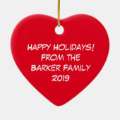 Moose Cute Funny Kerstmis Keramisch Ornament (Achterkant)