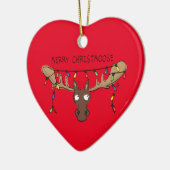 Moose Cute Funny Kerstmis Keramisch Ornament (Links)