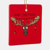 Moose Cute Funny Kerstmis Keramisch Ornament (Rechts)