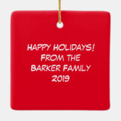 Moose Cute Funny Kerstmis Keramisch Ornament (Achterkant)