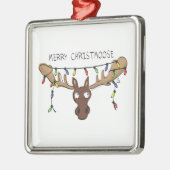 Moose Cute Funny Kerstmis Metalen Ornament (Links)