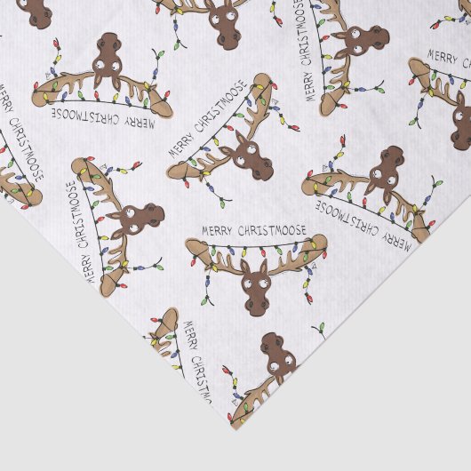 Moose Cute Funny Kerstmis Tissuepapier (Detail)