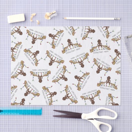 Moose Cute Funny Kerstmis Tissuepapier (Craft)