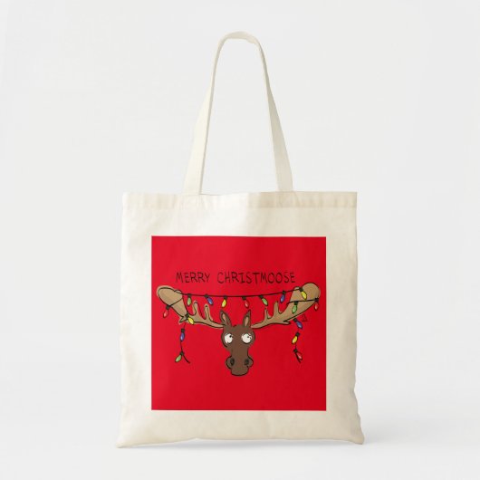 Moose Cute Funny Kerstmis Tote Bag (Voorkant)