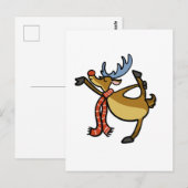 Moose dansende cartoon | achtergrondkleur kiezen briefkaart (Voorkant / Achterkant)