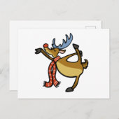 Moose dansende cartoon | achtergrondkleur kiezen briefkaart (Voorkant / Achterkant)