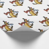 Moose dansende cartoon | achtergrondkleur kiezen cadeaupapier (Hoek)