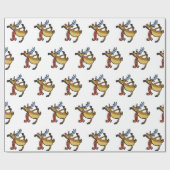 Moose dansende cartoon | achtergrondkleur kiezen cadeaupapier (Vlak)