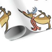 Moose dansende cartoon | achtergrondkleur kiezen cadeaupapier (Rol Hoek)