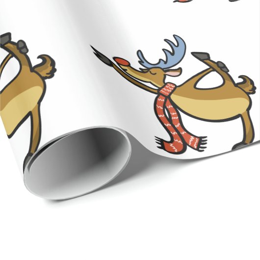 Moose dansende cartoon | achtergrondkleur kiezen cadeaupapier (Rol Hoek)