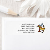 Moose dansende cartoon | achtergrondkleur kiezen etiket (Insitu)