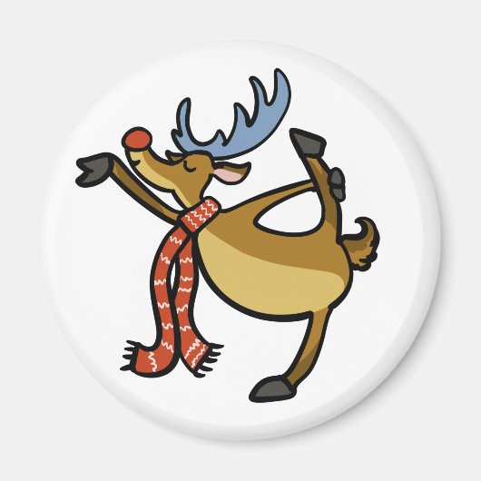 Moose dansende cartoon | achtergrondkleur kiezen magneet (Voorkant)