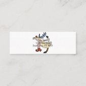 Moose dansende cartoon | achtergrondkleur kiezen mini visitekaartje (Voorkant)