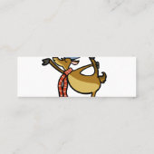 Moose dansende cartoon | achtergrondkleur kiezen mini visitekaartje (Achterkant)