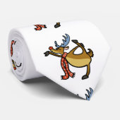 Moose dansende cartoon | achtergrondkleur kiezen stropdas (Opgerold)