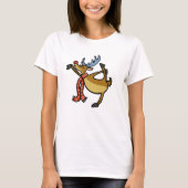 Moose dansende cartoon | achtergrondkleur kiezen t-shirt (Voorkant)