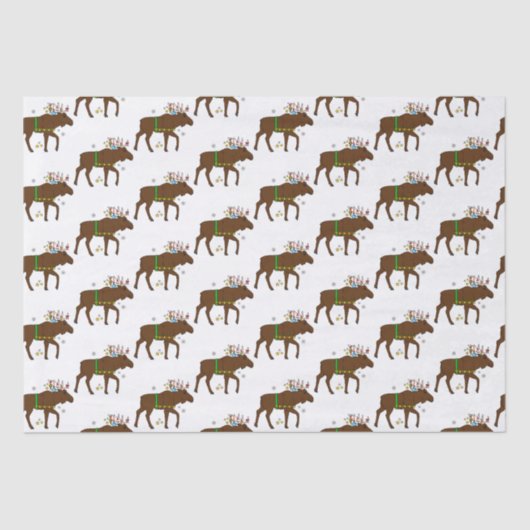Moose Decorated voor de Feestdagen Tissuepapier (Voorkant)