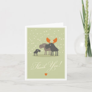 Moose Deer Family Baby shower Hartelijk dank Bedankkaart