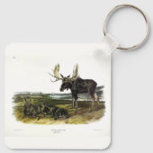 Moose Deer (Moose - Alces alces) van Audubon Sleutelhanger (Achterkant)