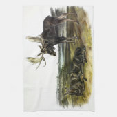 Moose Deer (Moose - Alces alces) van Audubon Theedoek (Verticaal)