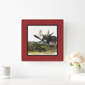 Moose Deer (Moose - Alces alces) van Audubon Vierkante Klok (Huis)