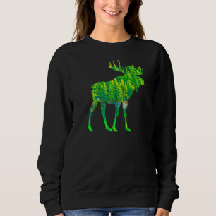Moose Deer ReindeAnimal Motif Wilderness Forest Trui