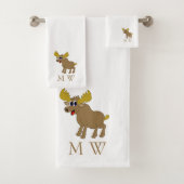 Moose Design Monogram Bad Handdoek (Insitu)