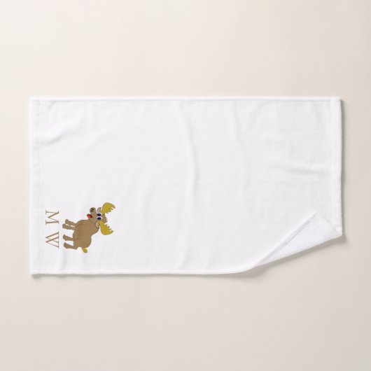 Moose Design Monogrammed Bad Handdoek (Handdoek)