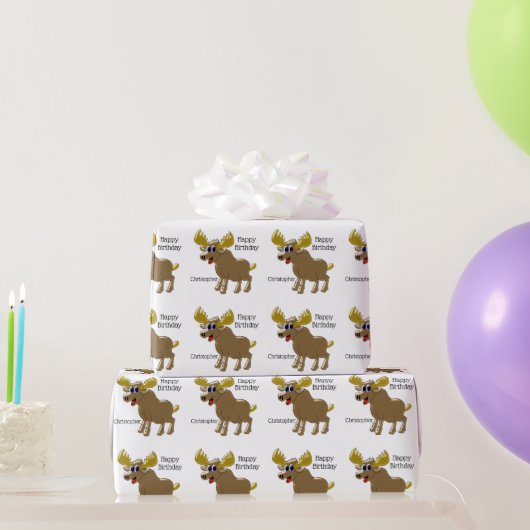 Moose Design Verjaardag Cadeaupapier (Feestgeschenken)