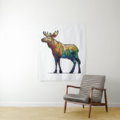 Moose Dierenportret Glas in lood Wildlife Free Wandkleed (In situ)