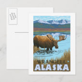 Moose Drink aan het meer van Wrangell, Alaska Briefkaart (Voorkant / Achterkant)