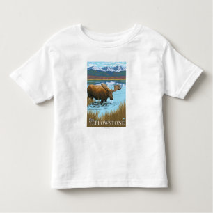 Moose Drink bij het meer - West-geelsteen, MT Kinder Shirts