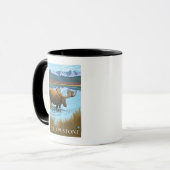 Moose Drink het meer - Yellowstone National Mok (Voorkant links)